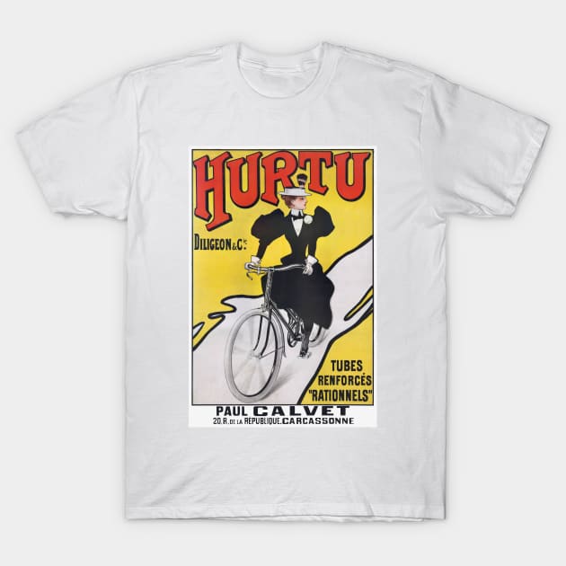 Hurtu Bicycles France Vintage Wall Art 1900 T-Shirt by vintagetreasure